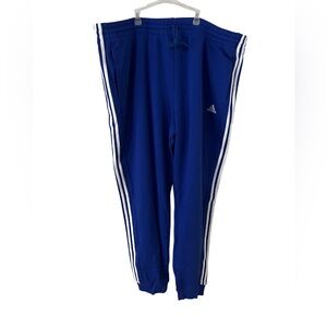 Adidas Blue & White Stripes Pockets NWT Casual Workout Mens Size 4XT3 Sweatpants